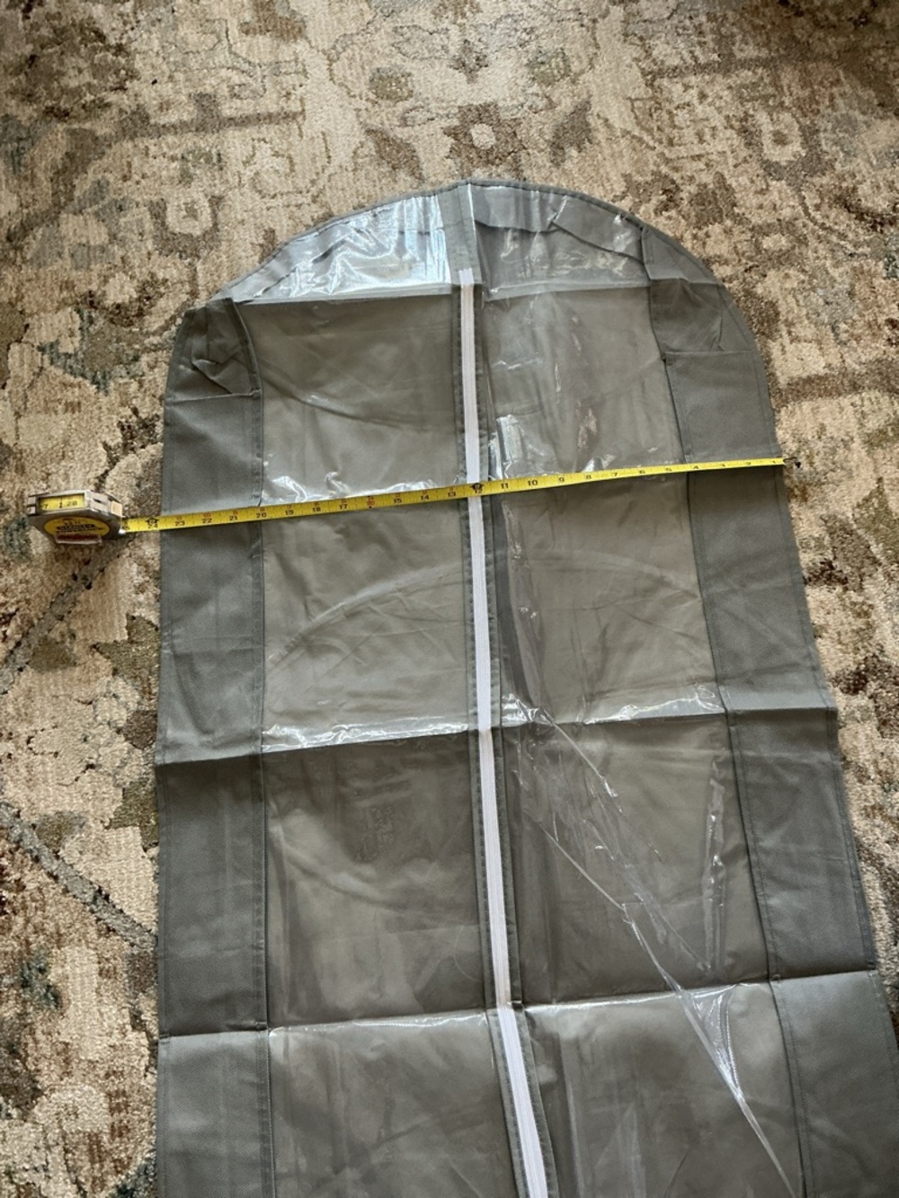 Clear Front Garment Bags New 5 with Zipper - Light Gray